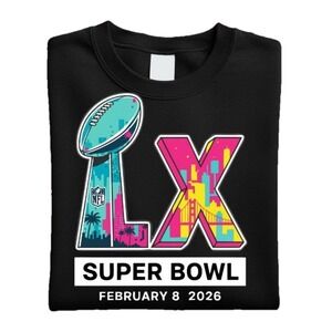Super Bowl LX 2026 Levi's Stadium San Francisco T-Shirt Unisex Adult Large